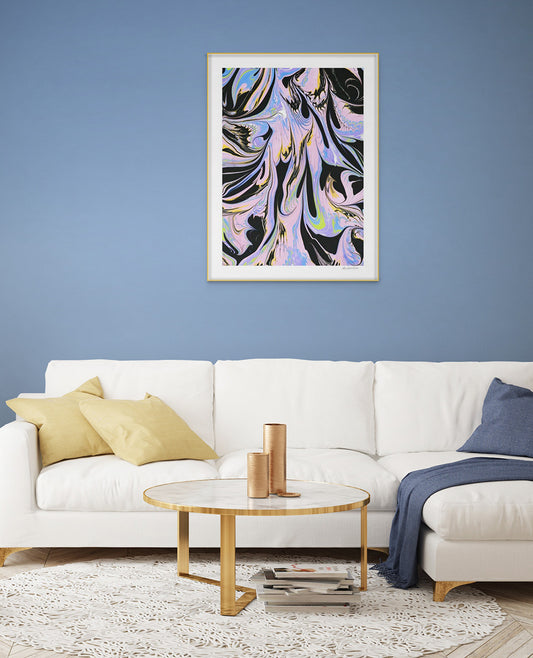 Limited Edition - Soul Reach Marbled Painting Print - 40" x 30"