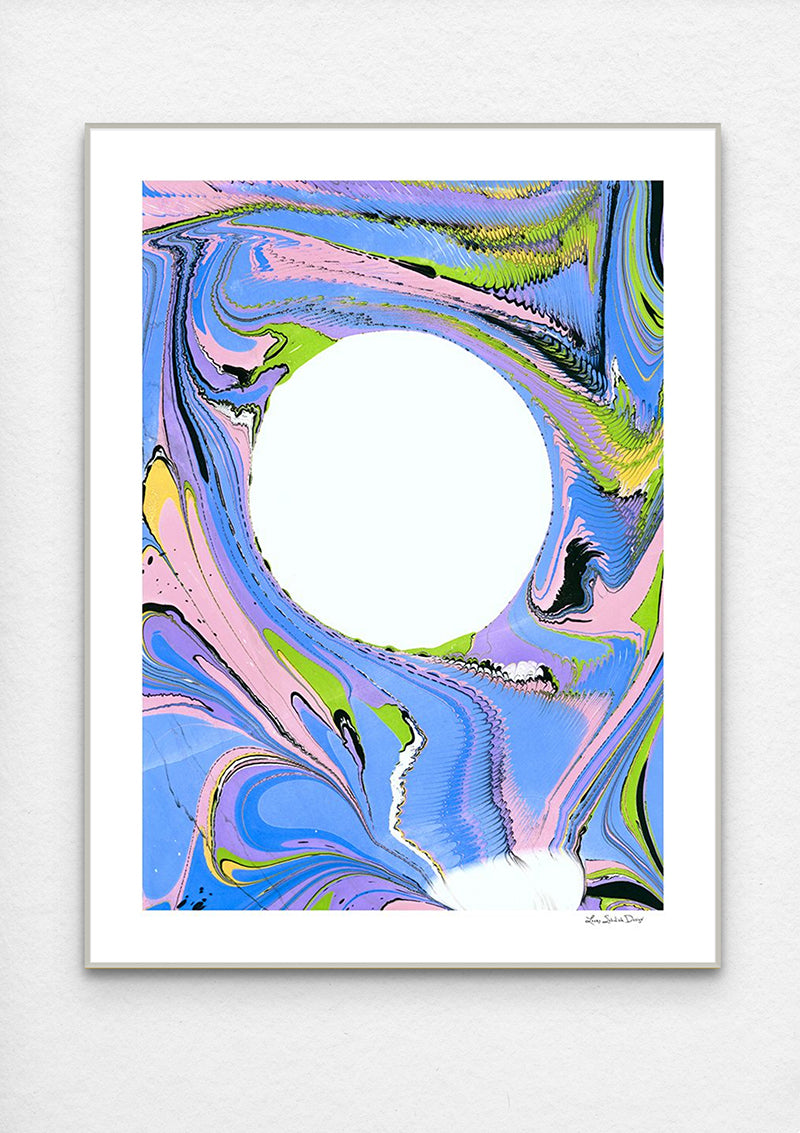 Limited Edition - Moon Magic Marbled Painting Print - 40" x 30"
