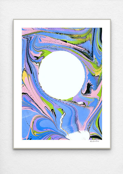 Limited Edition - Moon Magic Marbled Painting Print - 40" x 30"