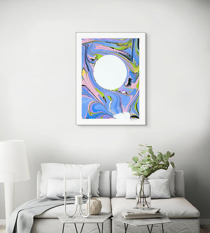 Limited Edition - Moon Magic Marbled Painting Print - 40" x 30"