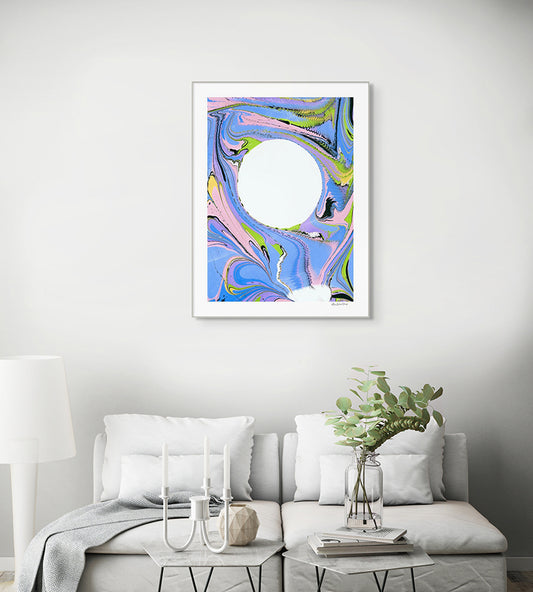 Limited Edition - Moon Magic Marbled Painting Print - 40" x 30"
